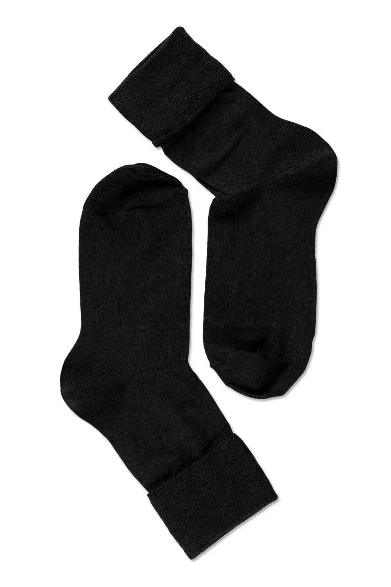 Note By Syversen Micromodal Cuff sokker svart tynne