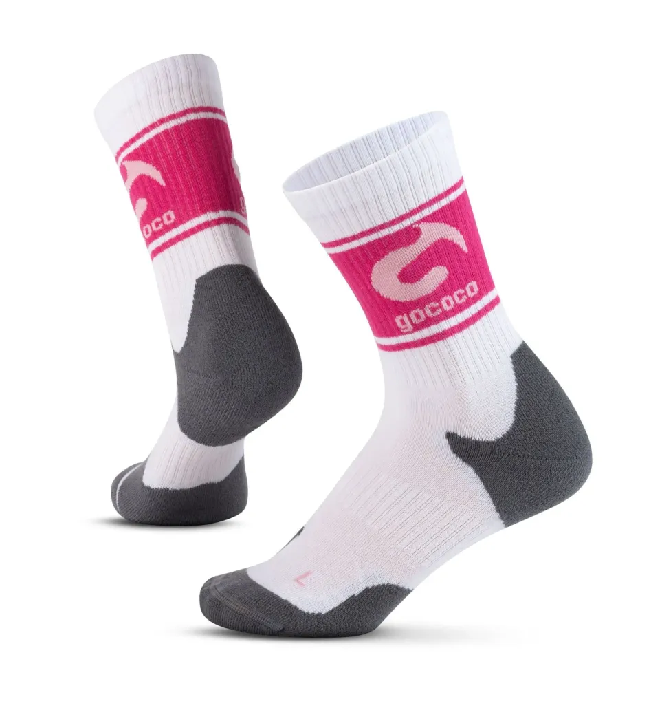 Gococo Active Crew sportssokker Hvit/Rosa 2-pk 37.5