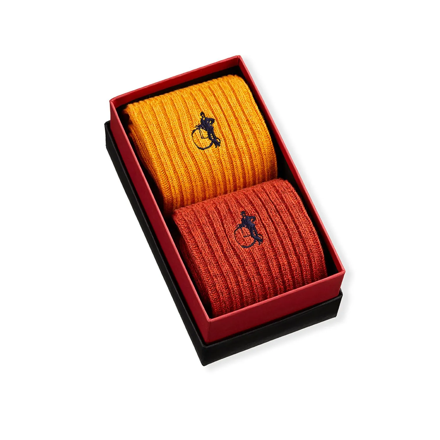 London Sock Company Hyde Park bootsokker 2-pack oransje