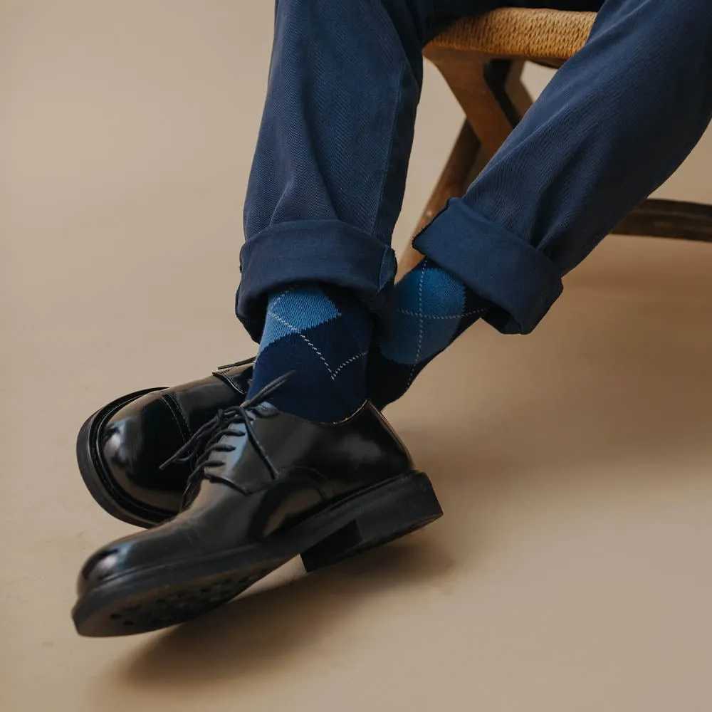 London Sock Company Balmoral Argyle sokker 3-pak blått rødt grønt