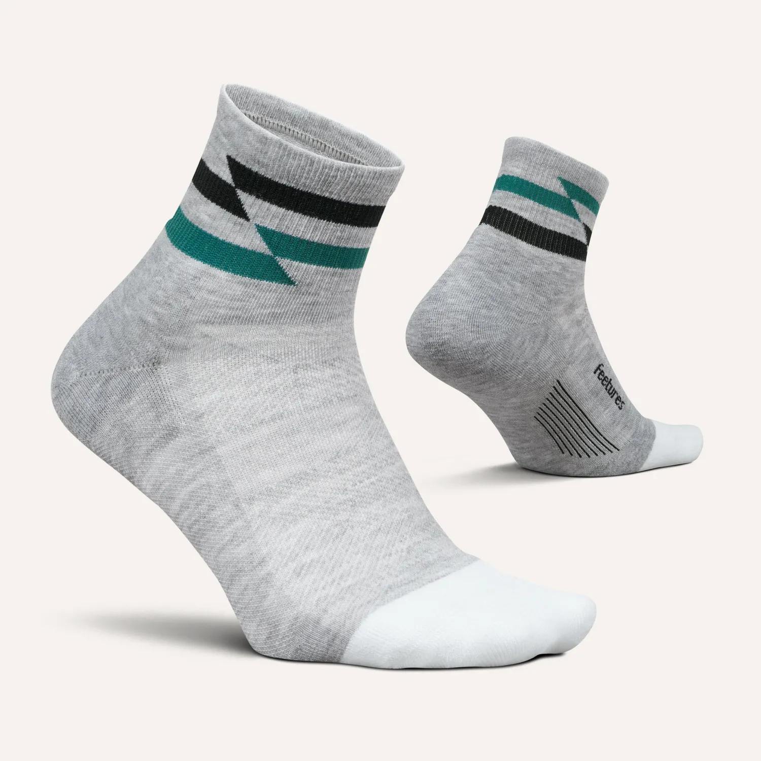Feetures Elite Max Cushion Quarter sokker hvit tykk såle
