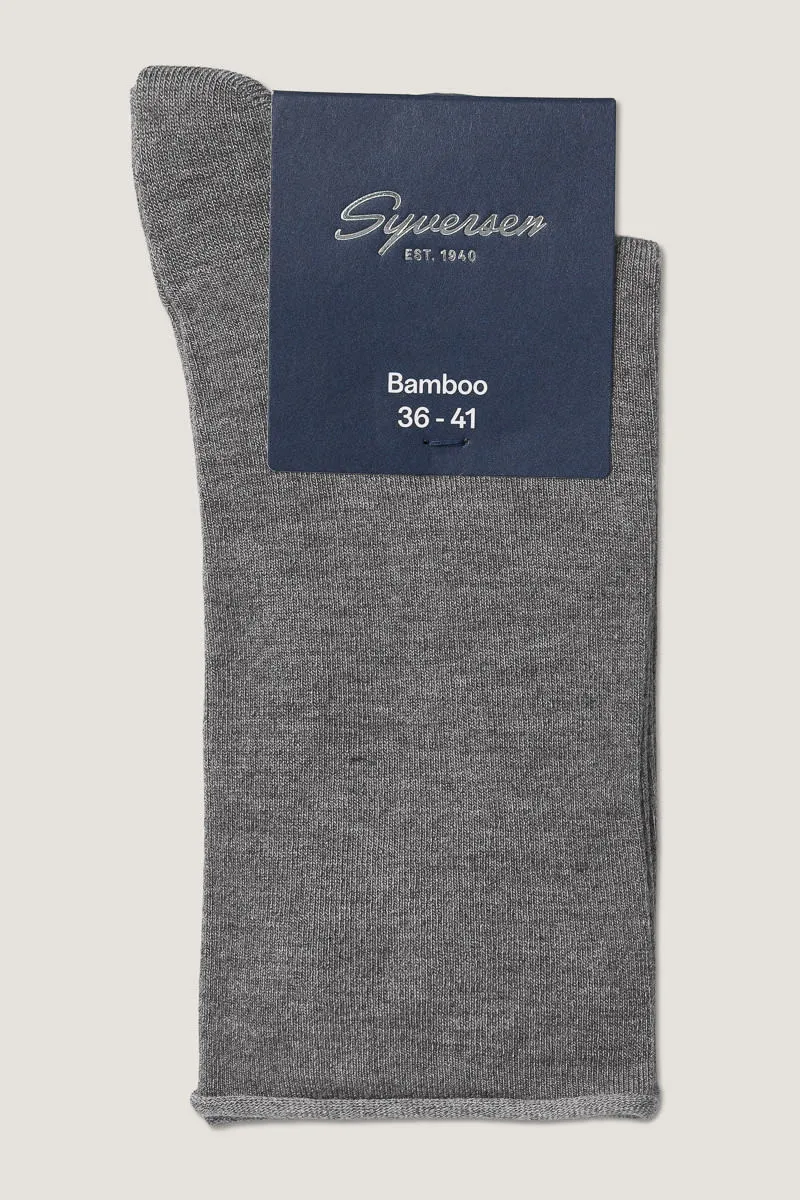 Note By Syversen Bamboo Roll Top bambussokk grå 36-41