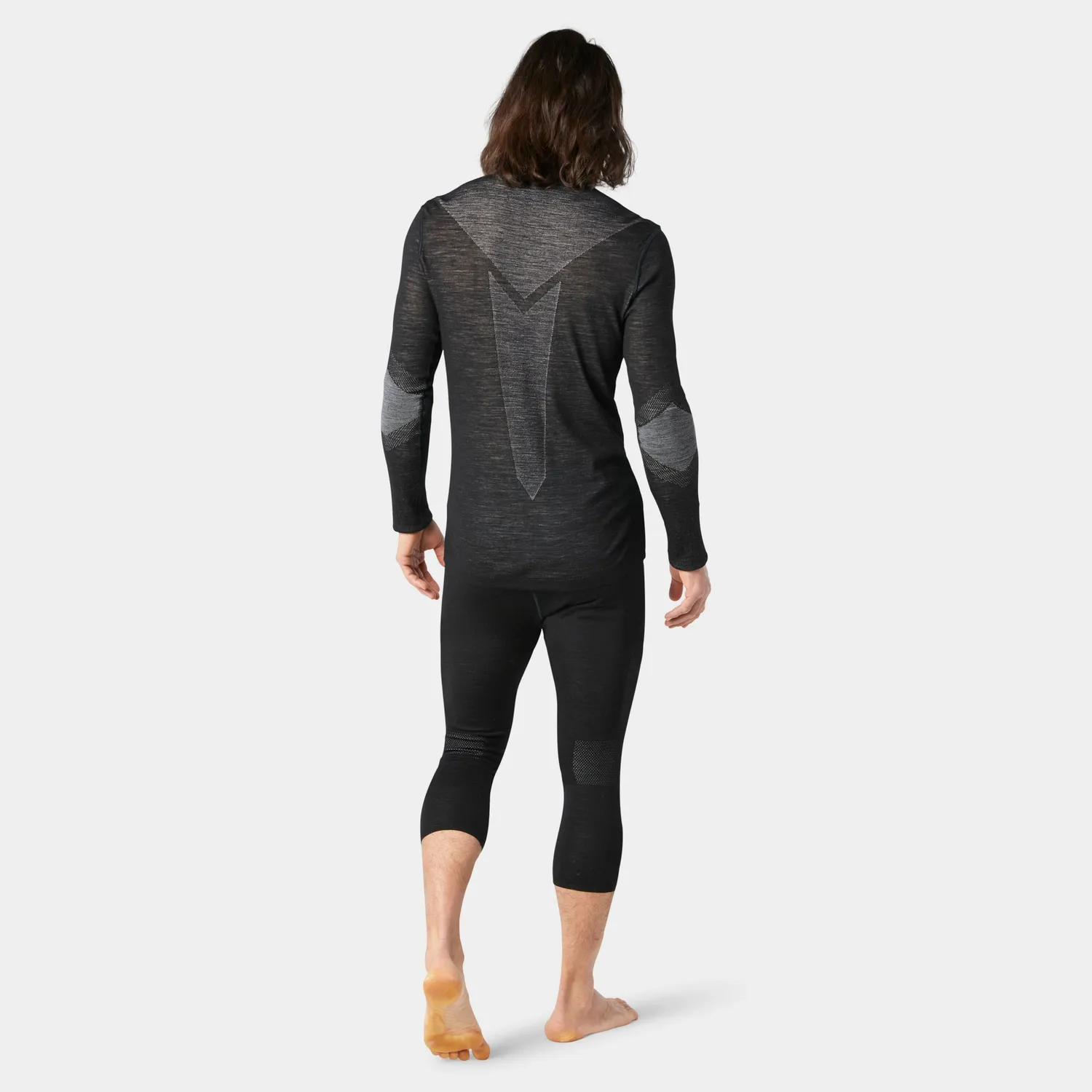 Smartwool Intraknit Thermal Merino 1/4 Zip ullgenser Black-White merino