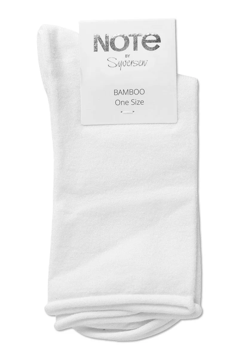 Note By Syversen 3pk Bamboo Roll Top sokker hvit 3-pk bambus