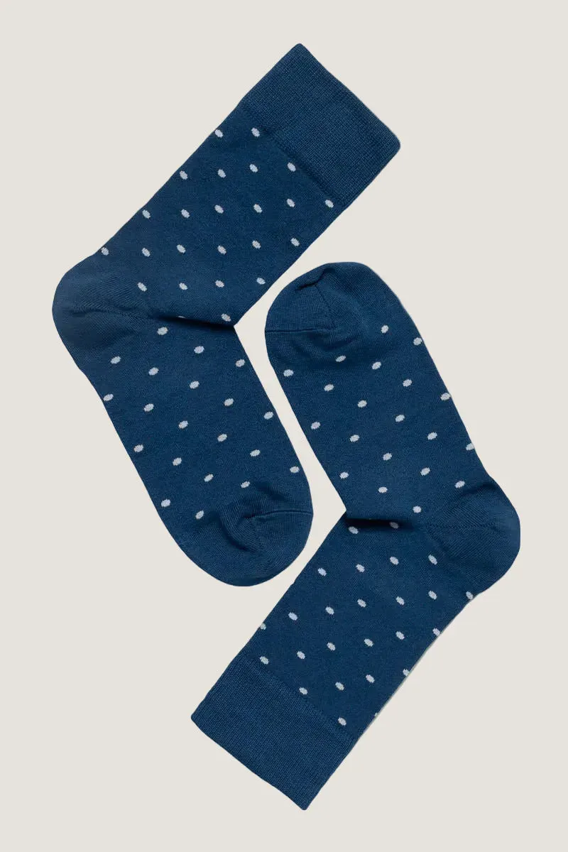 Note By Syversen Bamboo Dots sokk indigo prikkete bambus