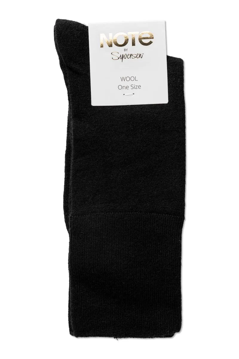 Note By Syversen Fine Wool Comfort Top sokker svart 3-pk ull