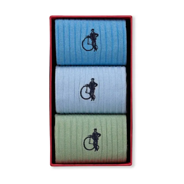 London Sock Company The Riviera sokker 3-pack blå grønn