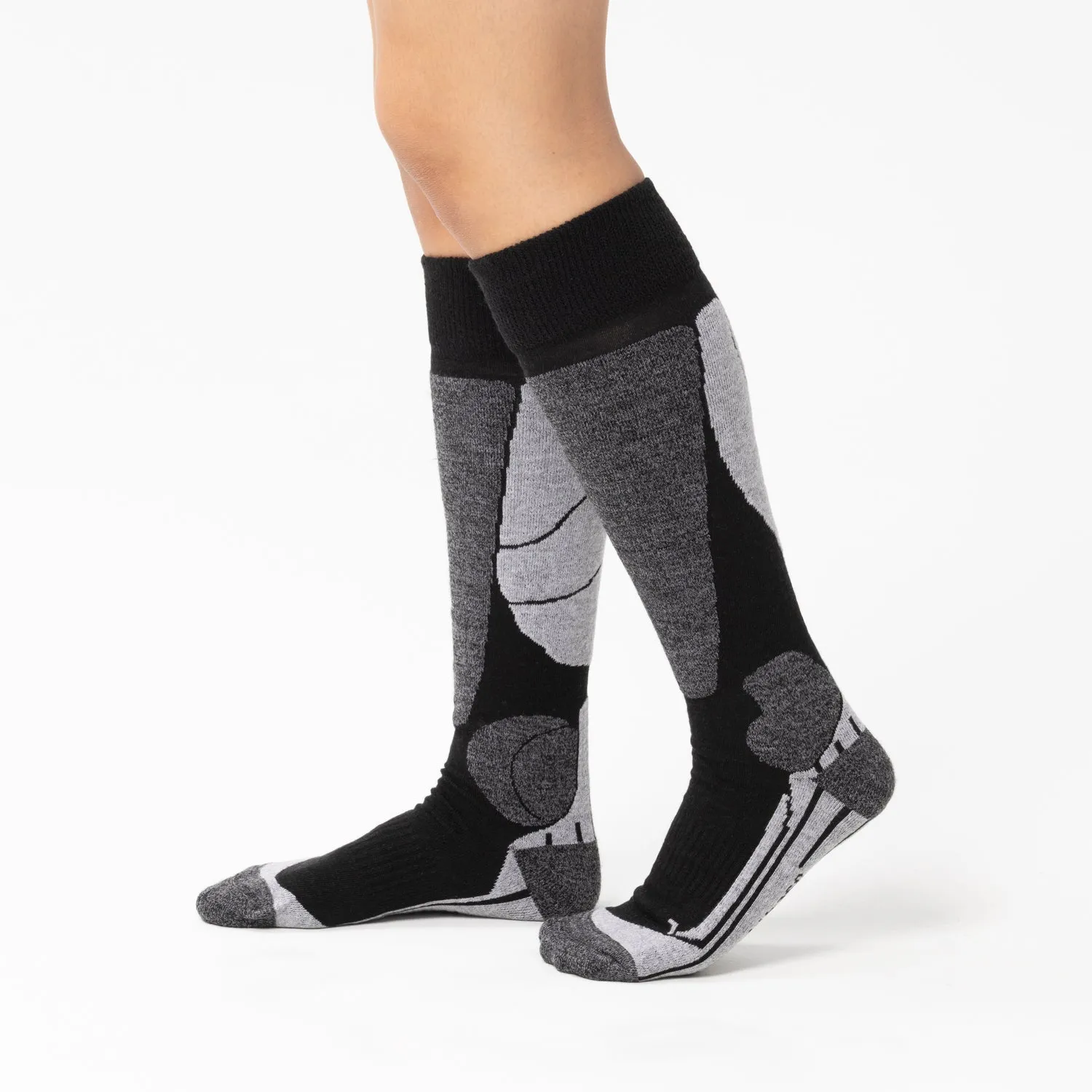 Rohner Ski Base l/r skisokk black/grey merino varm