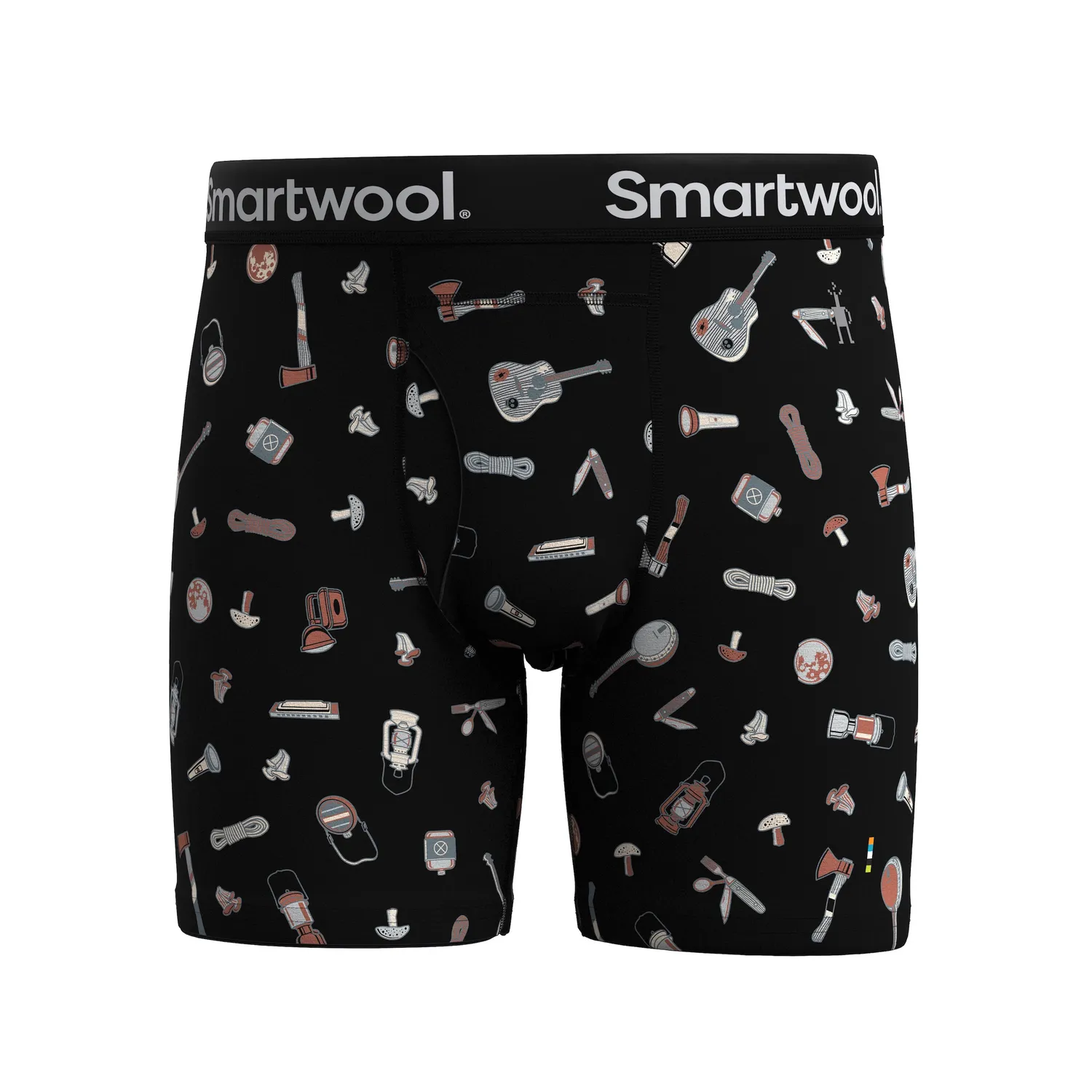 Smartwool Merino Print Boxer Brief boxer svart mønster