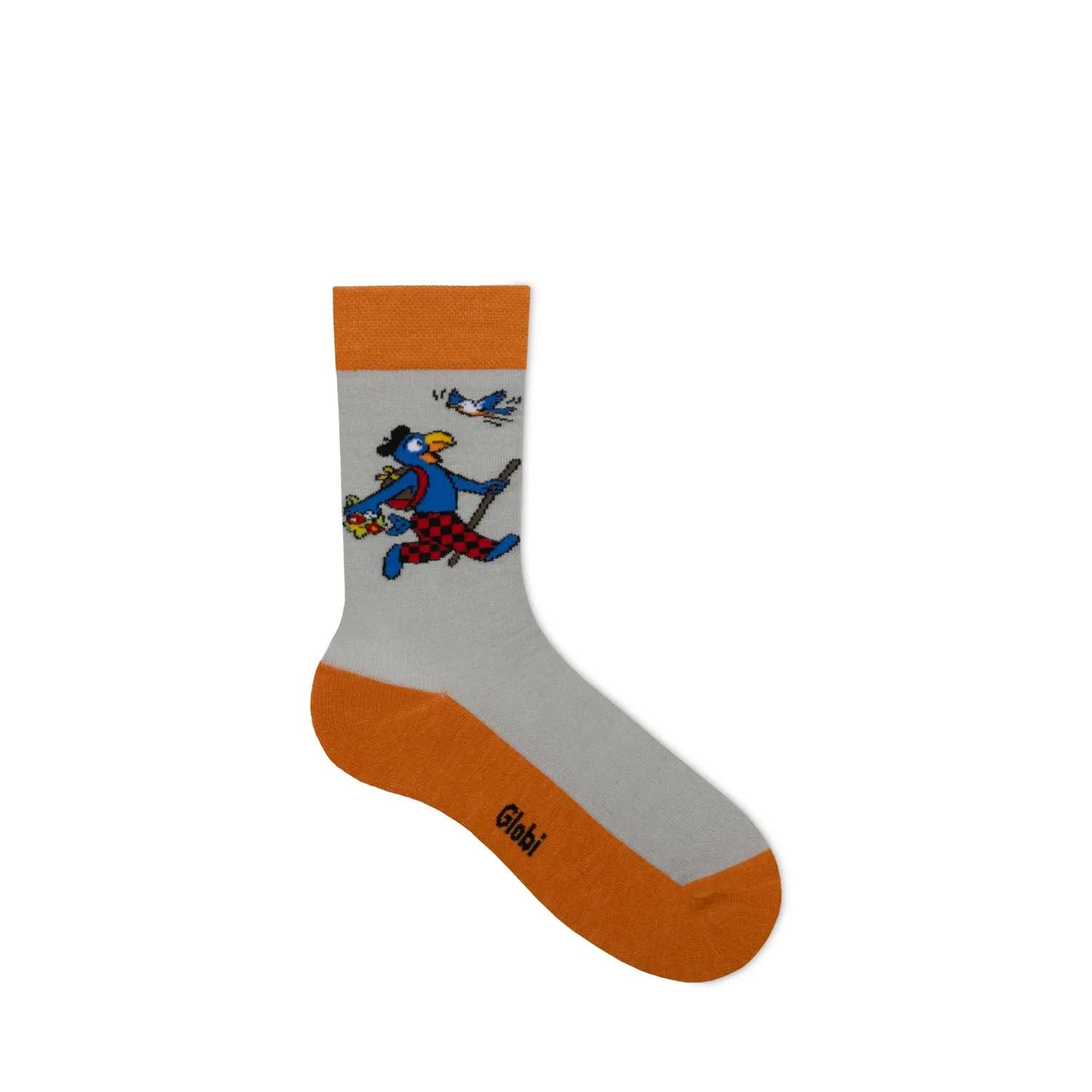 Rohner Globi Trekking oransje barnesokker ullmix