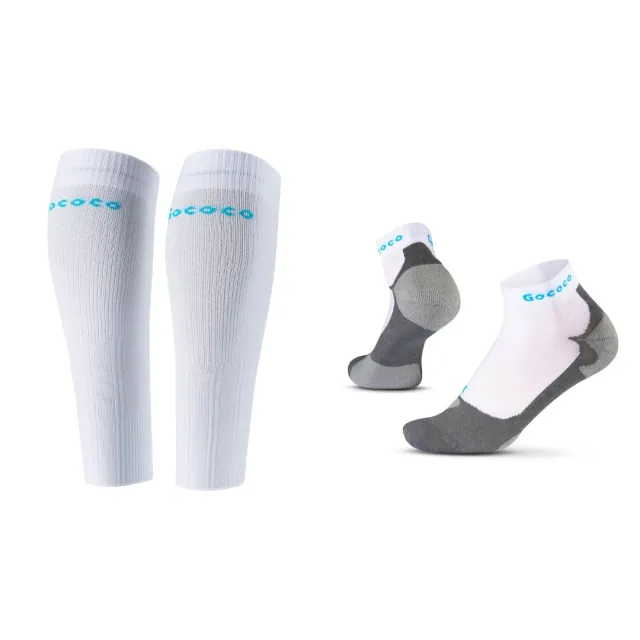 Gococo Compression Calf Sleeves + Light Sport sokker hvit