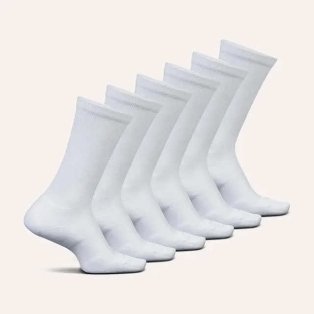 Feetures Therapeutic Max Cushion Crew sokk White Mix 6-pk