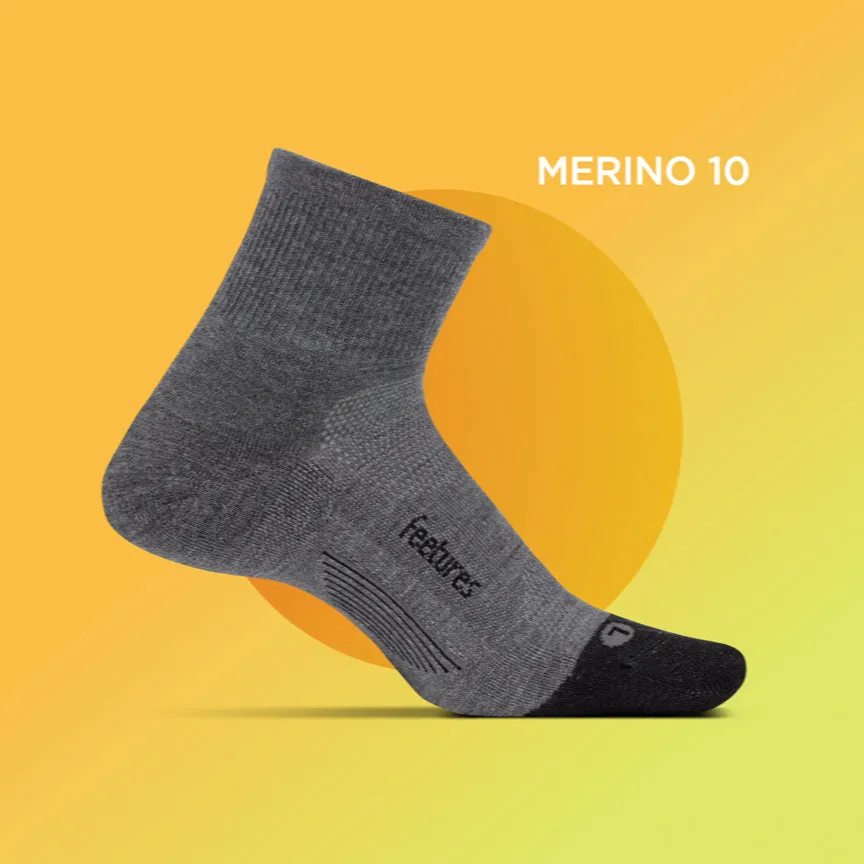 Feetures Merino 10 Ultra Light Mini Crew ullsokk Black