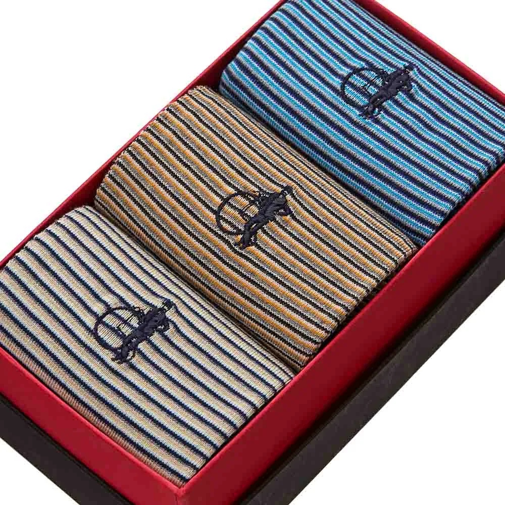 London Sock Company Striped Set II sokker 3-par stripete bomull