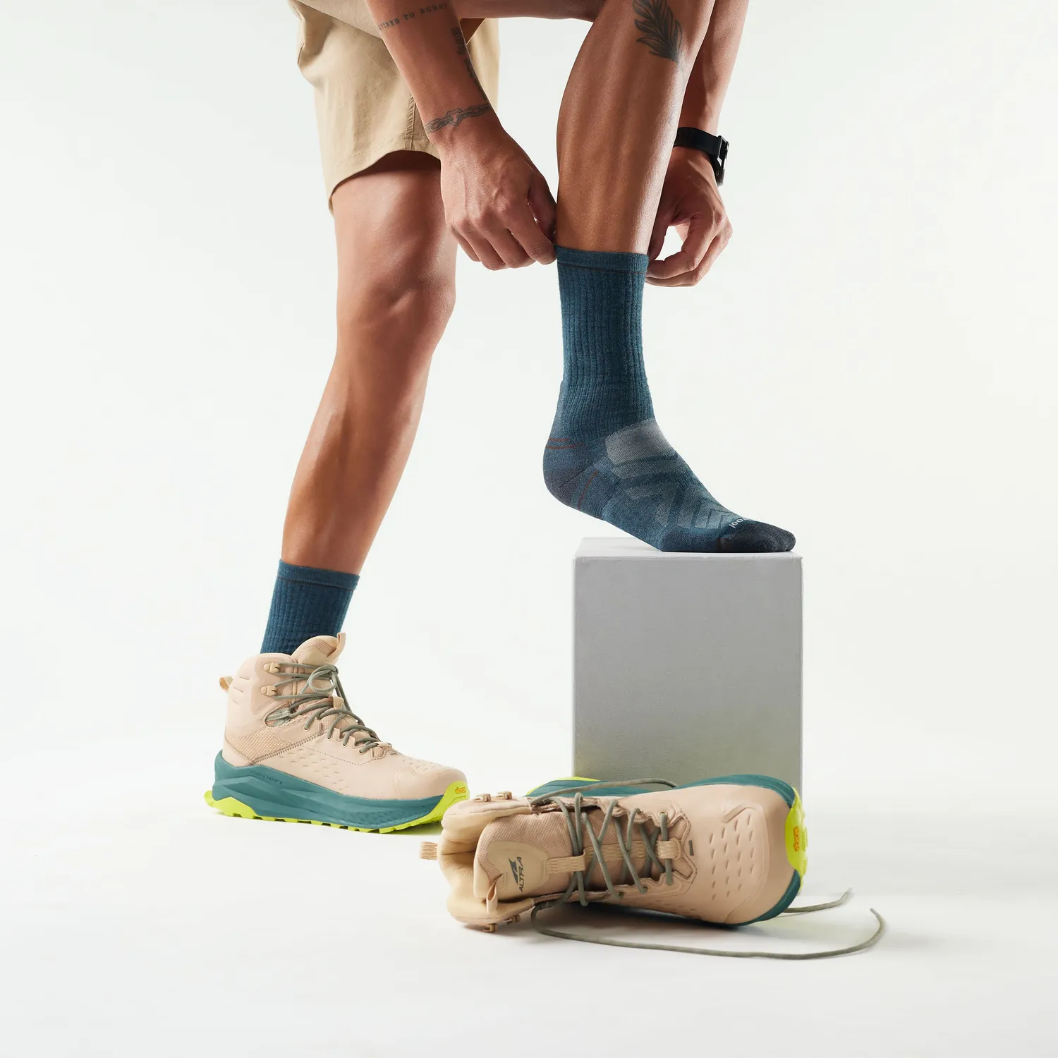 Smartwool Hike Crew tursokker twilight blue dempet ull