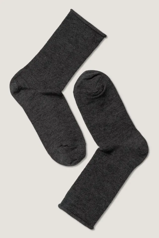 Note by Syversen Wool Roll Top ullsokker mørkegrå 36-41