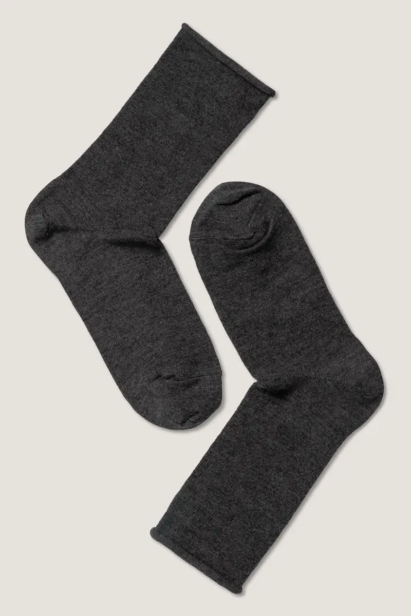 Note by Syversen Wool Roll Top ullsokker mørkegrå 36-41