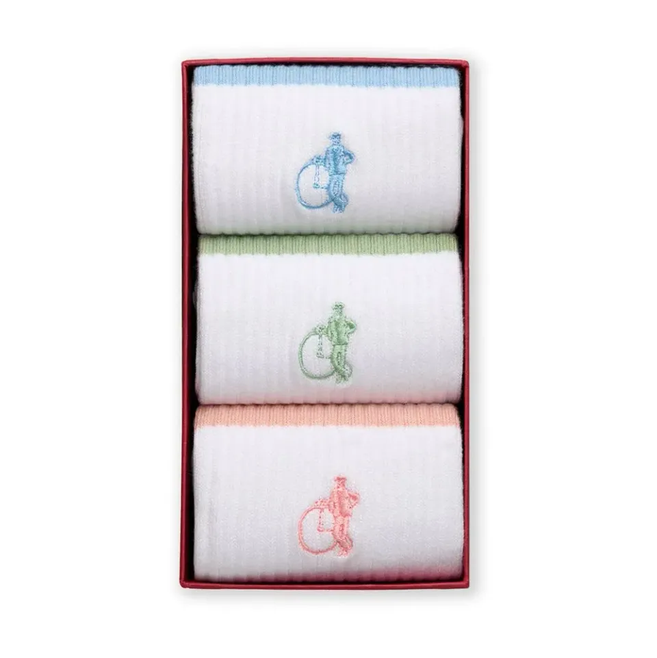 London Sock Company Retro Pastels II sokker 3-pakning hvit