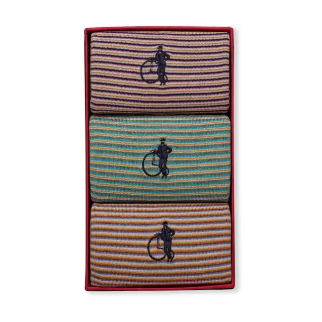 London Sock Company Striped Set I sokker 3-pakning stripet