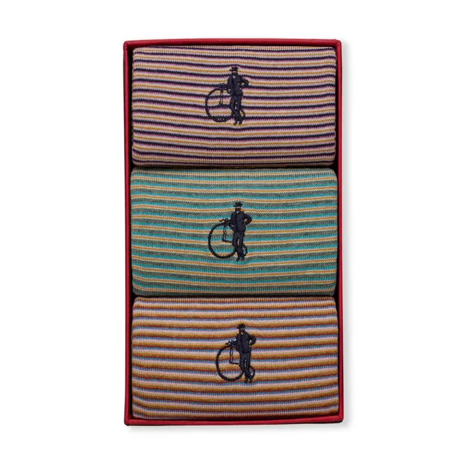 London Sock Company Striped Set I sokker 3-pakning stripet