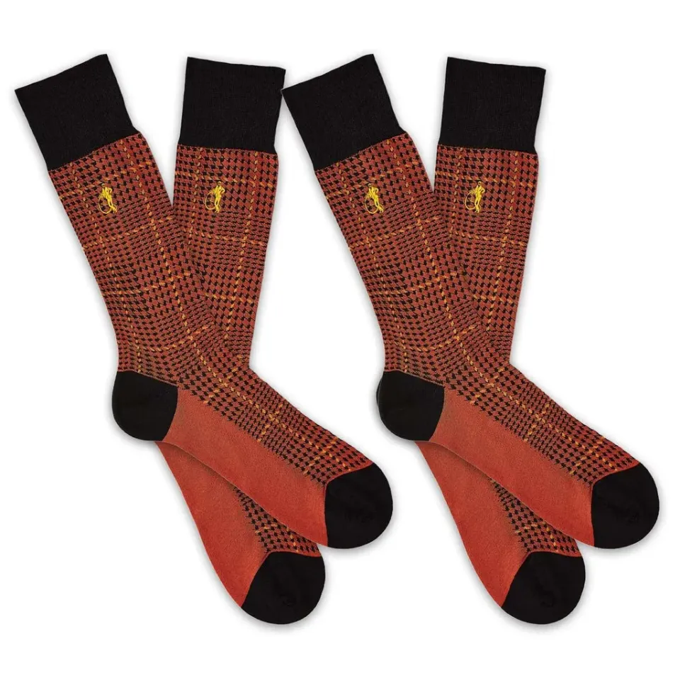 London Sock Company Ottaway Style sokker 2-pak brent oransje