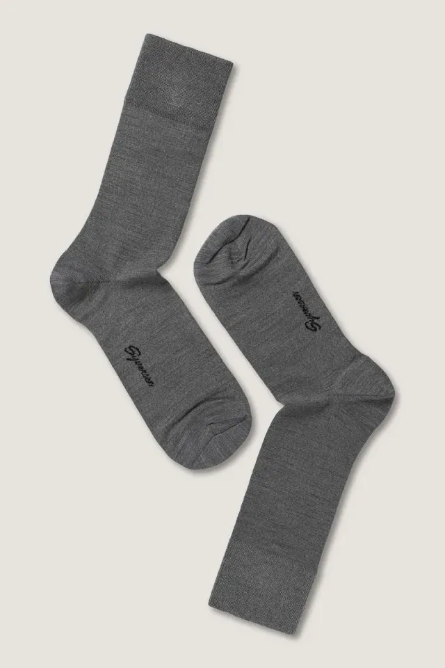 Note By Syversen Fine Wool Crew Sock ullsokk grå 41-45 tynn