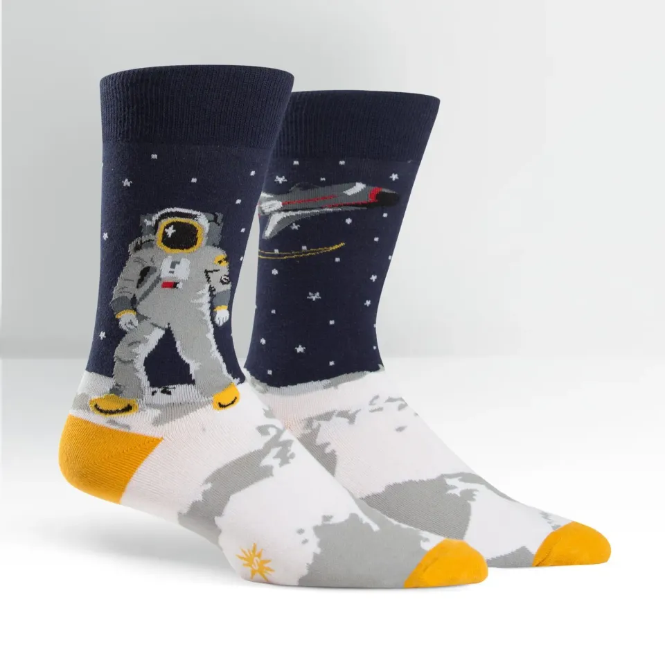Kule-Sokker Astronaut Sort Hvit Gul sokker 1 par