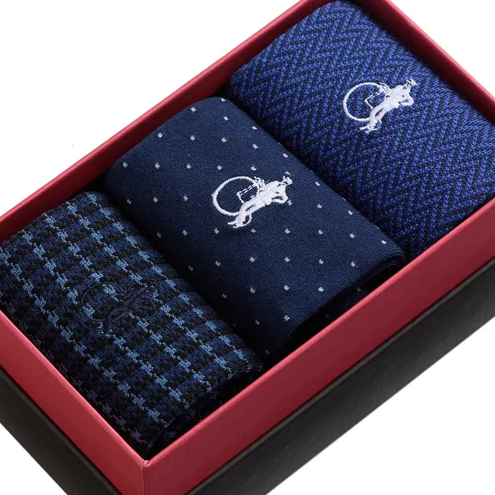 London Sock Company After Midnight sokker 3-par blå