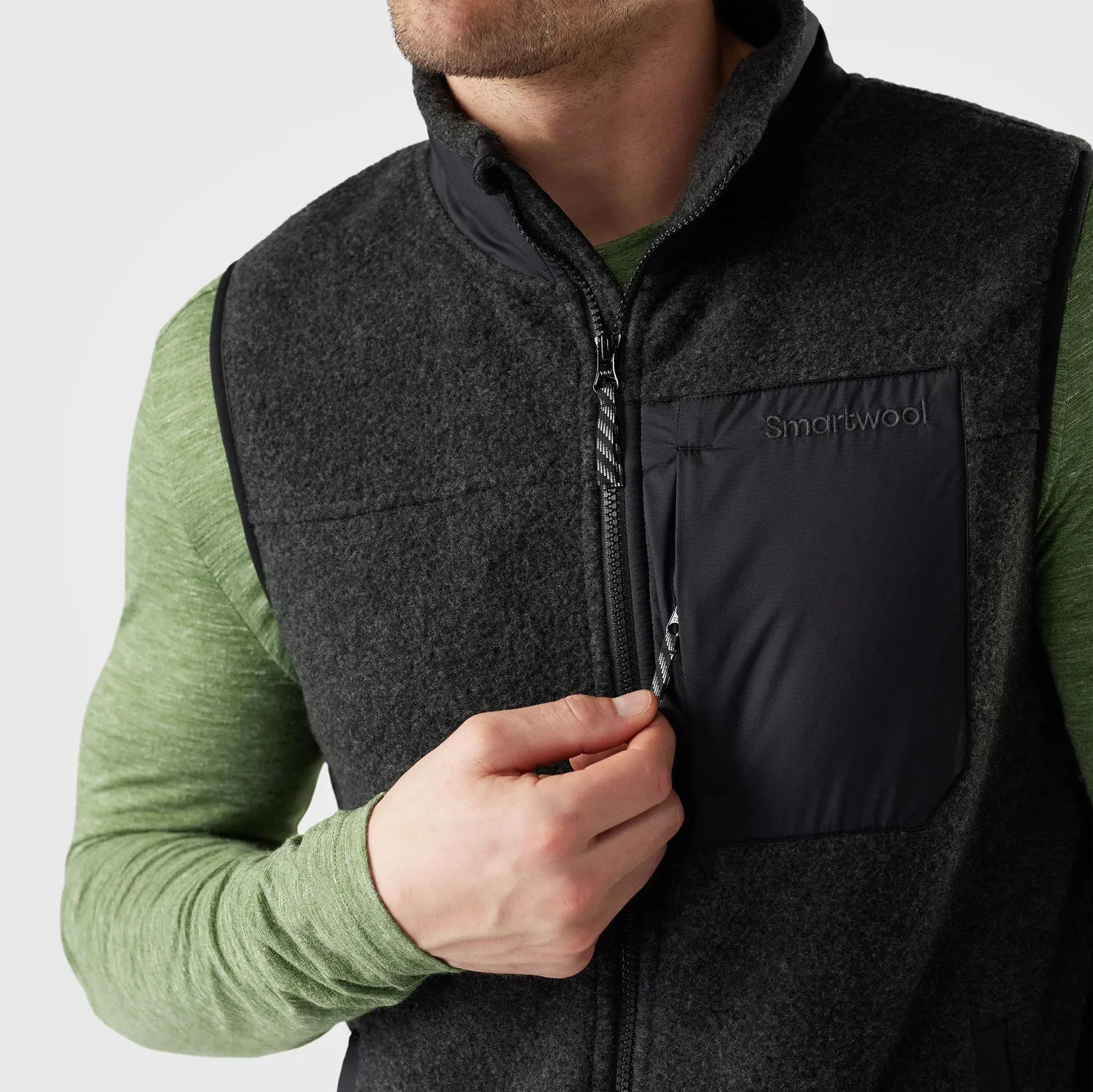 Smartwool Second Cut Fleece vest charcoal merinoull