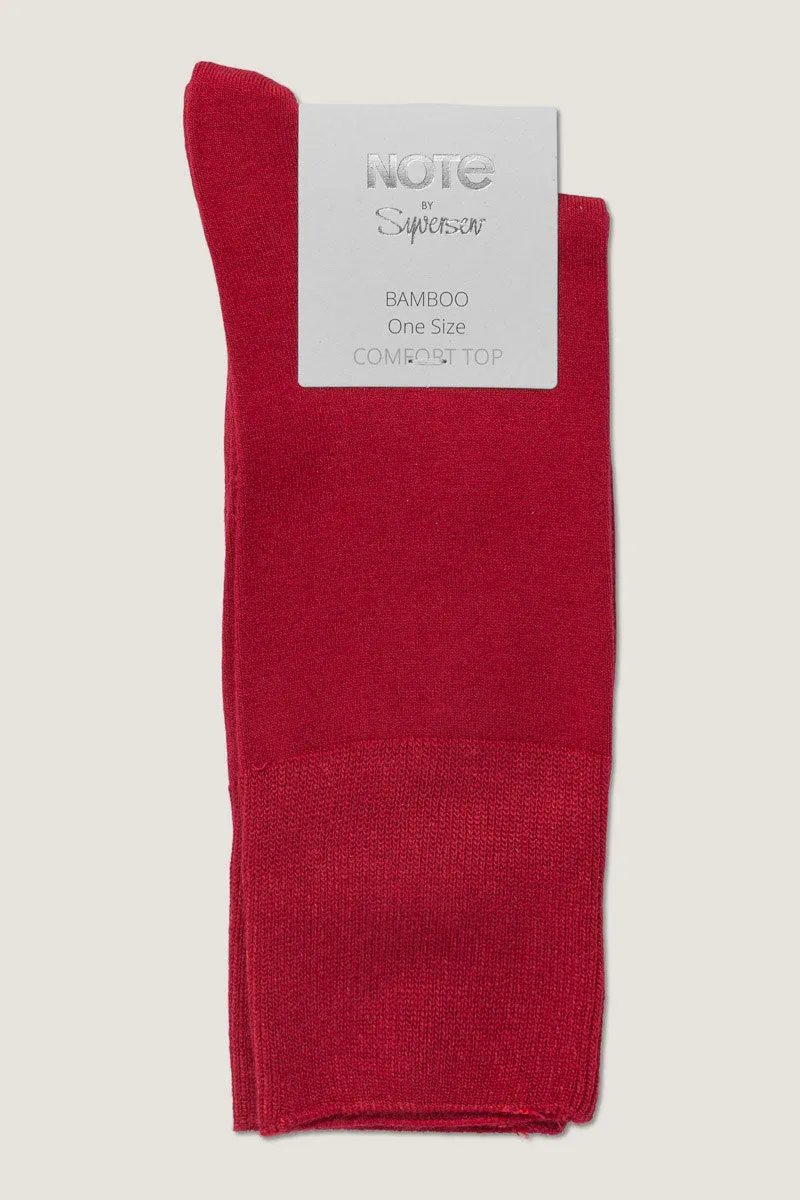 Note By Syversen Bamboo Comfort sokker mørkerød