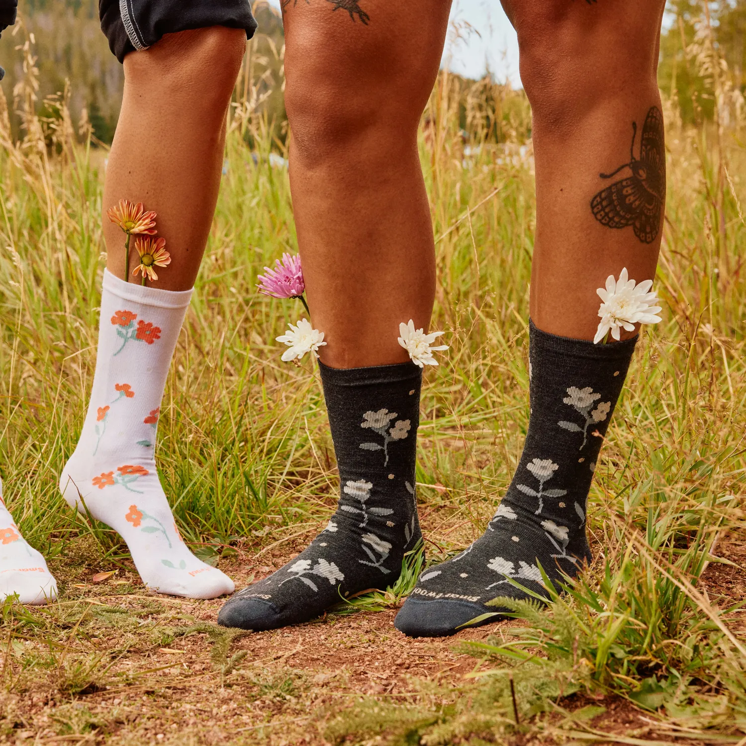 Smartwool Everyday Garden Gala Crew sokker Charcoal merinoull