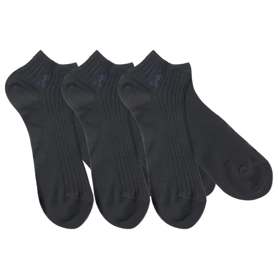 London Sock Company Simply Trainer Ebony Black ankelsokker 3-pack svart