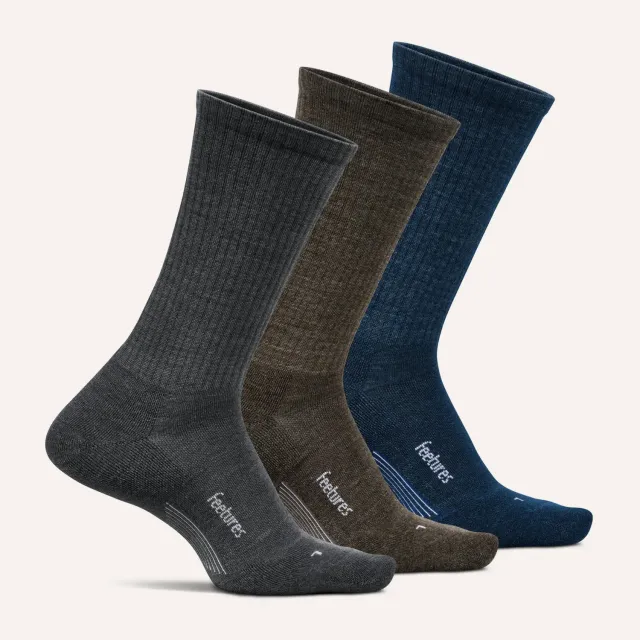Feetures Merino 10 Max Cushion Crew sokker 3-pack merinoull