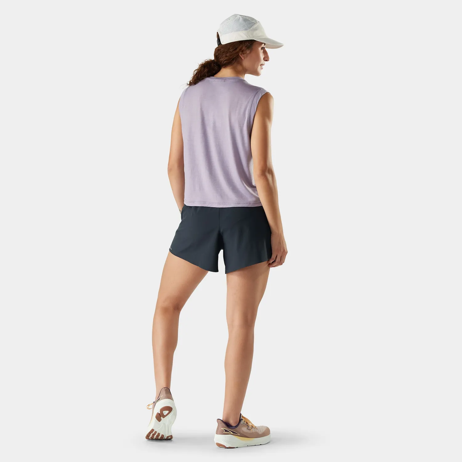 Smartwool Active Ultralite Crop treningstopp lilla S ull
