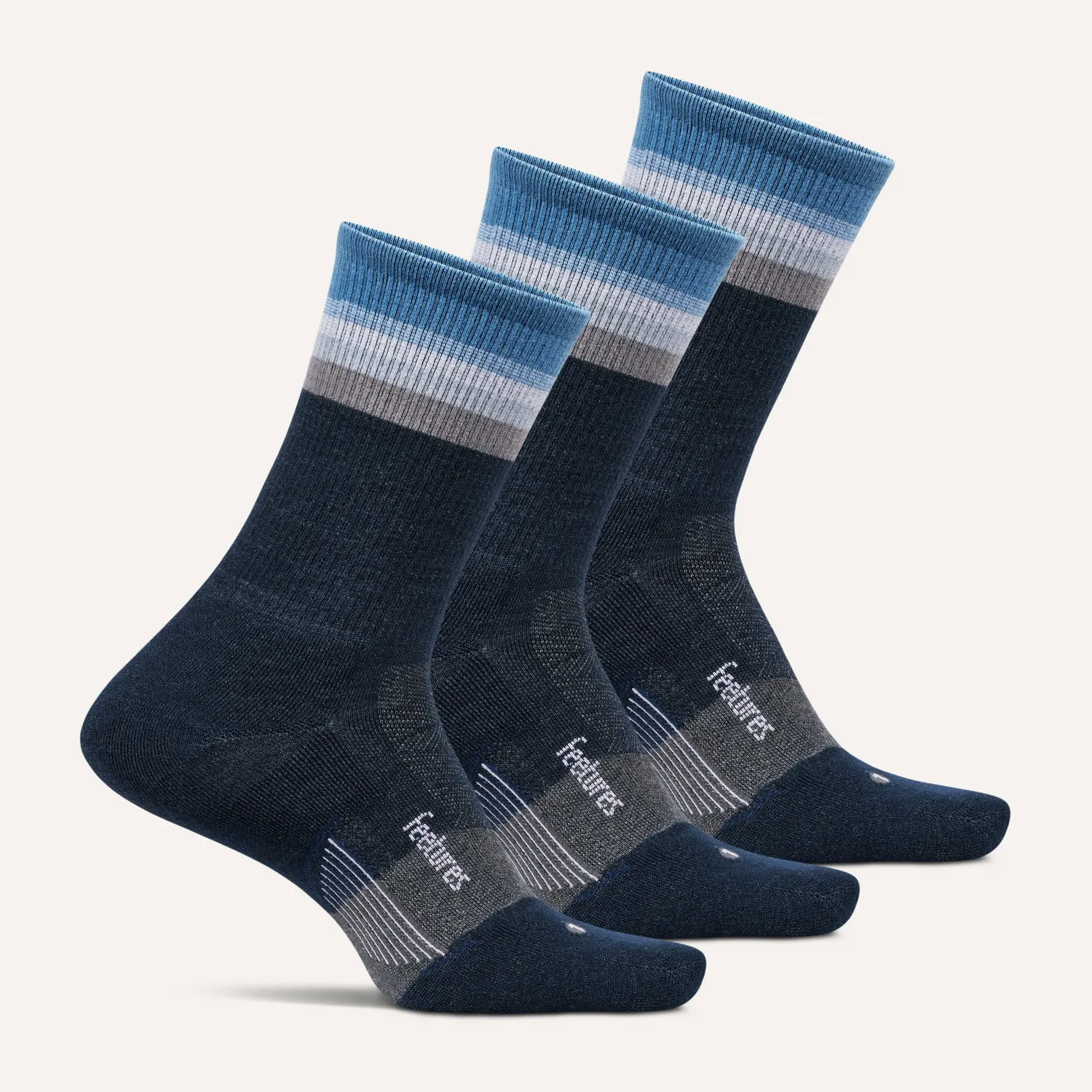 Feetures Merino 10 Max Cushion minicrew sokker 3-pk ull