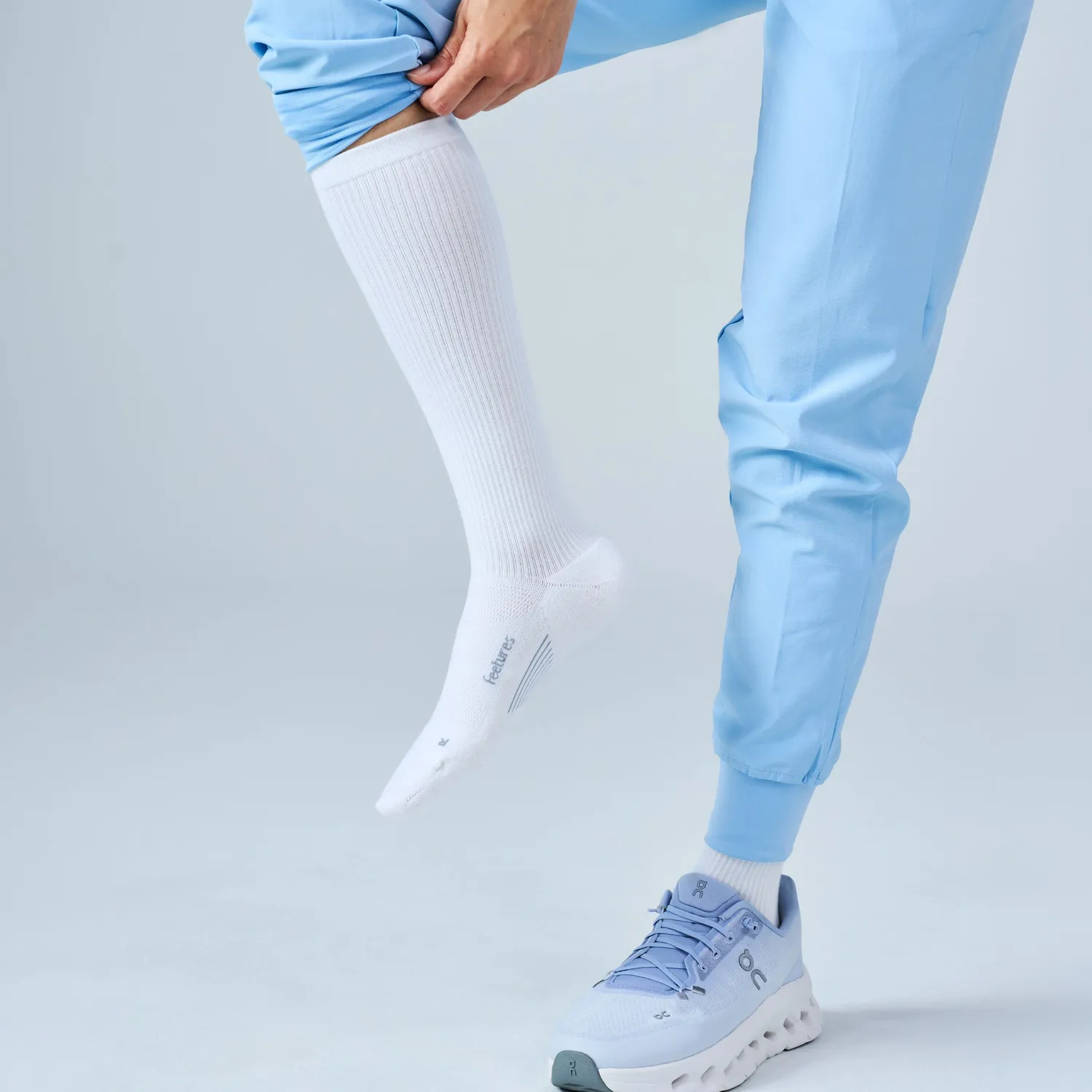 Feetures Everyday Max Cushion Knee High sokker Denim 15-20 mmHg