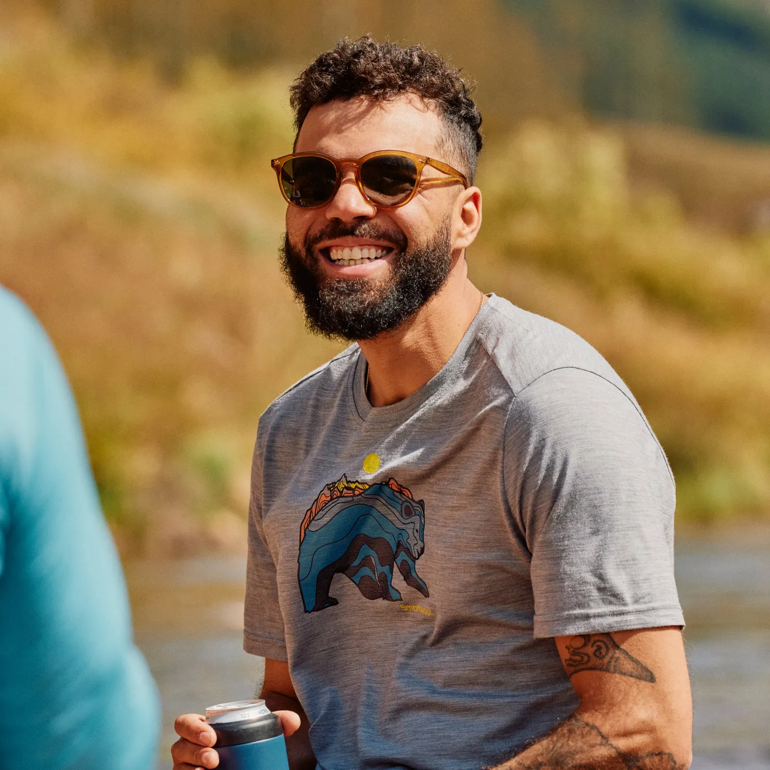 Smartwool Bear Strata Active t-skjorte grå merinoull