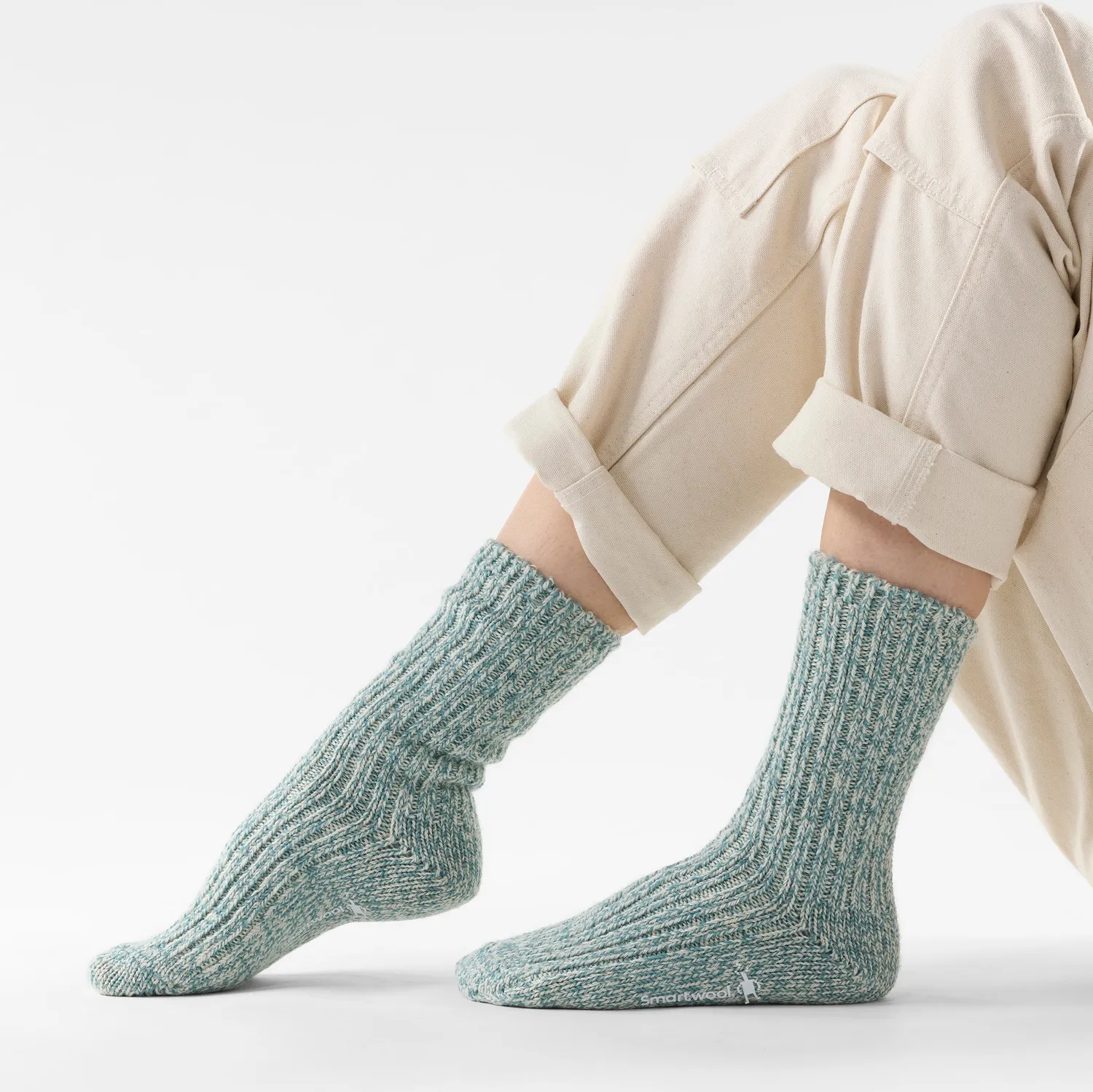 Smartwool Everyday Cozy Heritage Rib Crew dusty teal