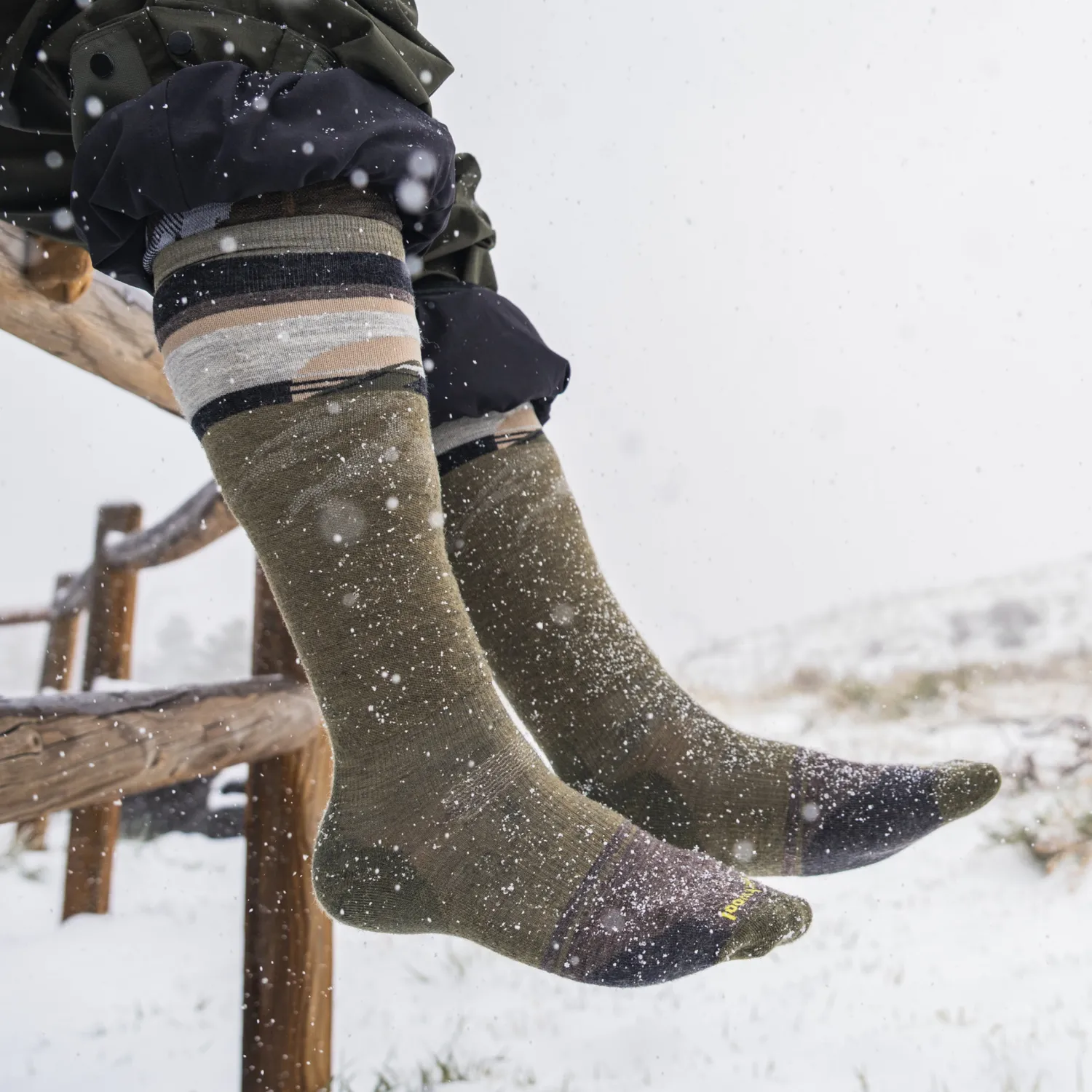 Smartwool Snowboard Mountain Sunrise knestrømper winter moss