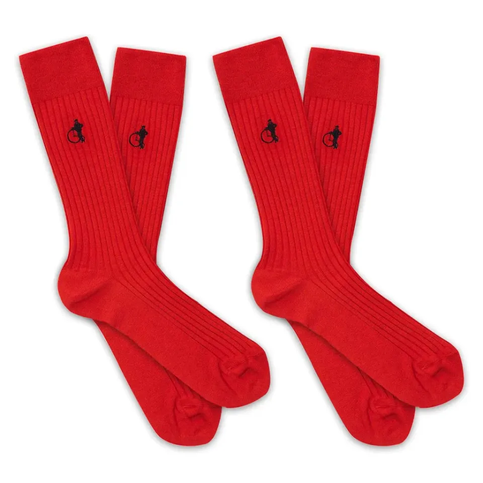 London Sock Company Simply Sartorial sokker 2-pakning rød