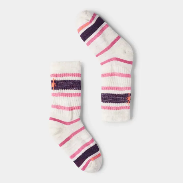 Smartwool Kids Hike Striped Crew sokker moonbeam