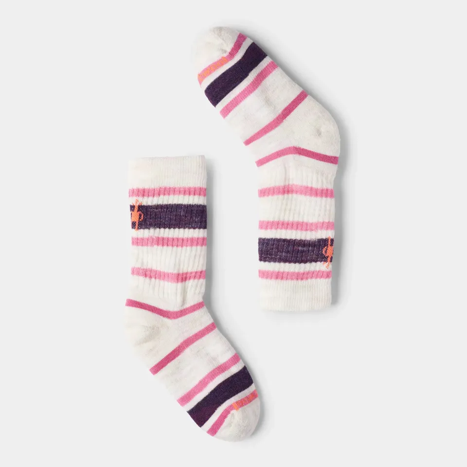 Smartwool Kids Hike Striped Crew sokker moonbeam