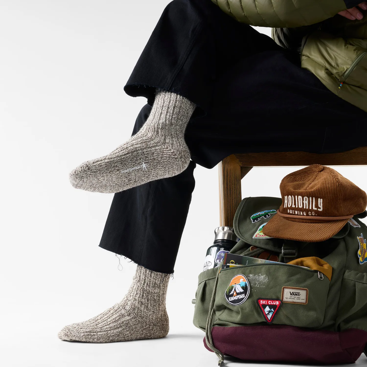 Smartwool Everyday Cozy Heritage Rib Crew sokker fossil myke