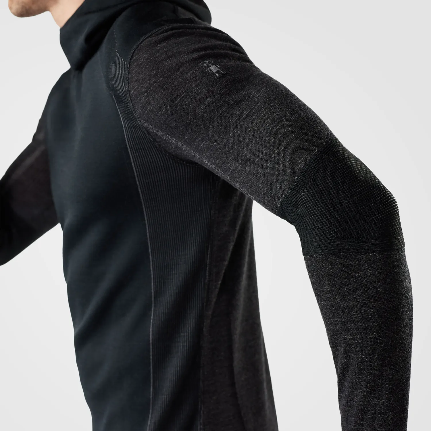 Smartwool Thermal Intraknit ullhoodie Black/Charcoal varm
