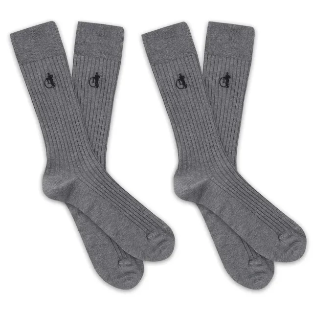 London Sock Company Simply Sartorial Earl Grey sokker 2-pak grå