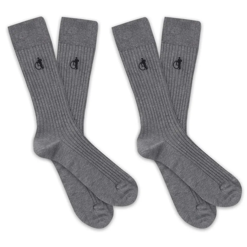 London Sock Company Simply Sartorial Earl Grey sokker 2-pak grå