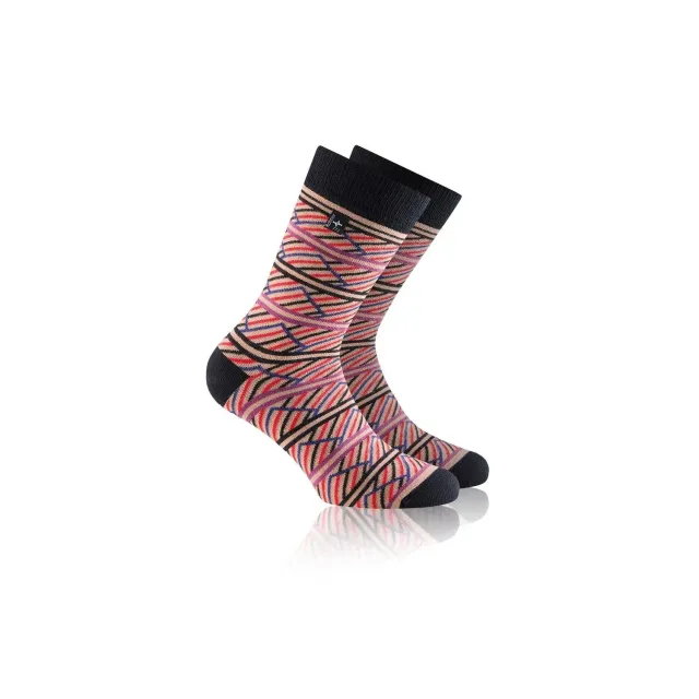 Rohner Fashion Black/Beige sokker forsterket hæl
