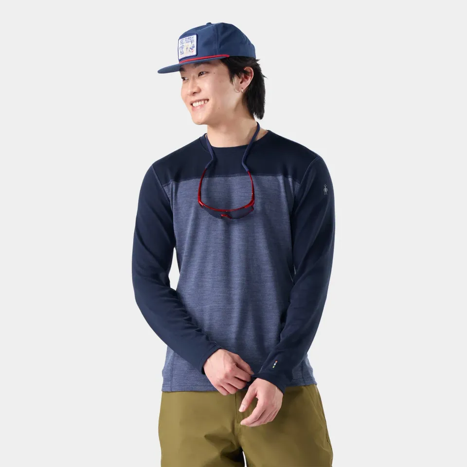 Smartwool Classic Thermal Colorblock Crew trøye Deep Navy herre