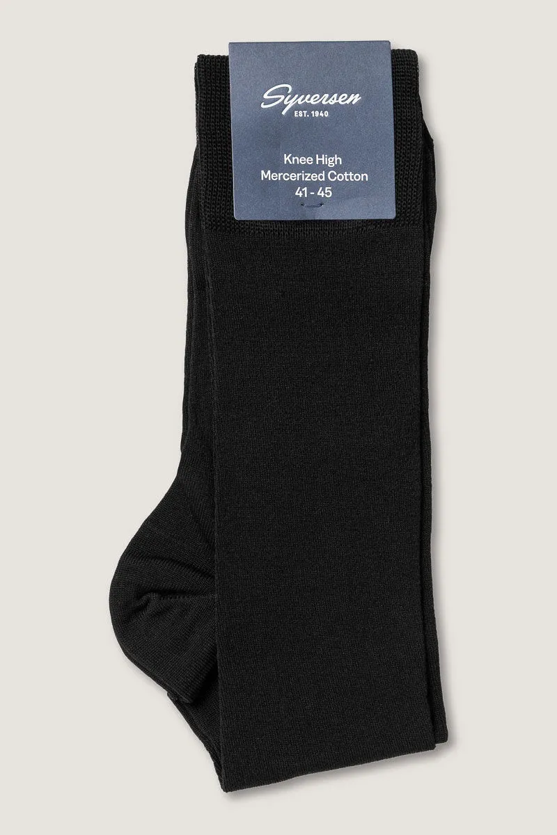 Syversen Mercerized Cotton Knee High knestrømper svart 41-45