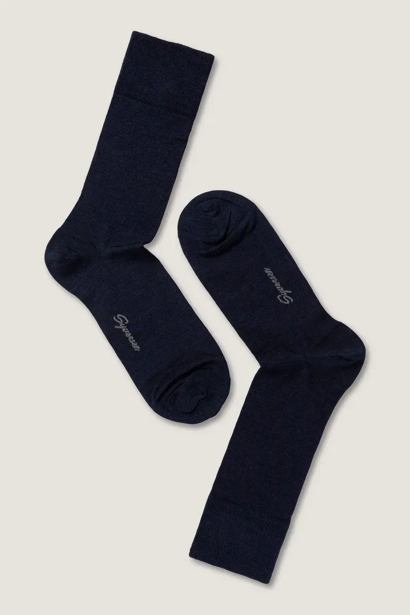 Note By Syversen Fine Wool Crew ullsokker marine herre